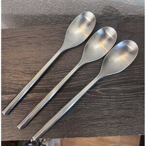 Studio William 18-10 Flateware 3-Spoons Large Matte Satin Finish Silver Stainles